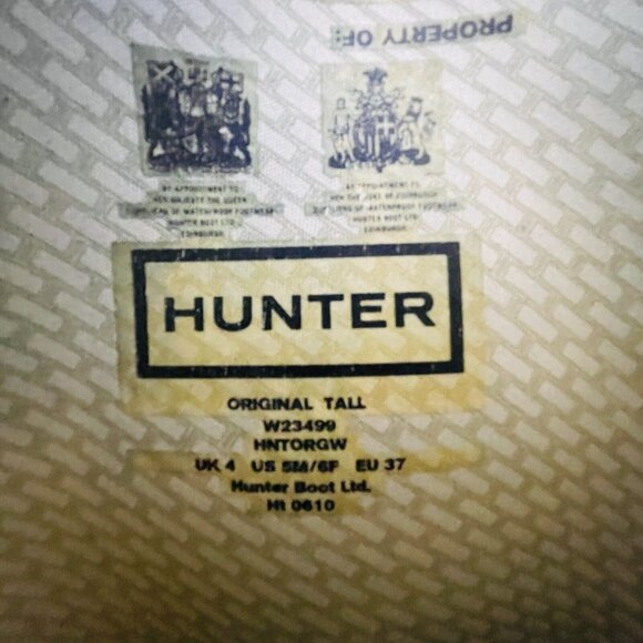 HUNTER Original Tall Rainboots Womens 6 Black Waterproof Garden READ - Picture 7 of 9